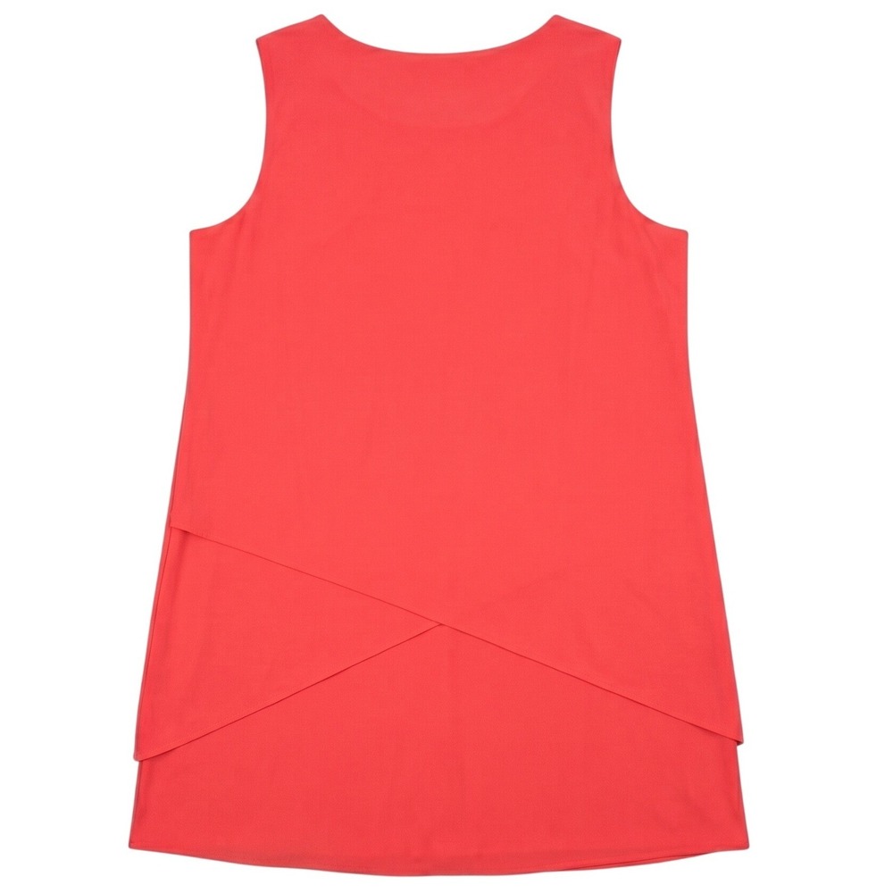 SUSAN GRAVER Coral Liquid Knit Tiered Dress Layered Asymmetrical 1XP Lagenlook - Picture 4 of 8